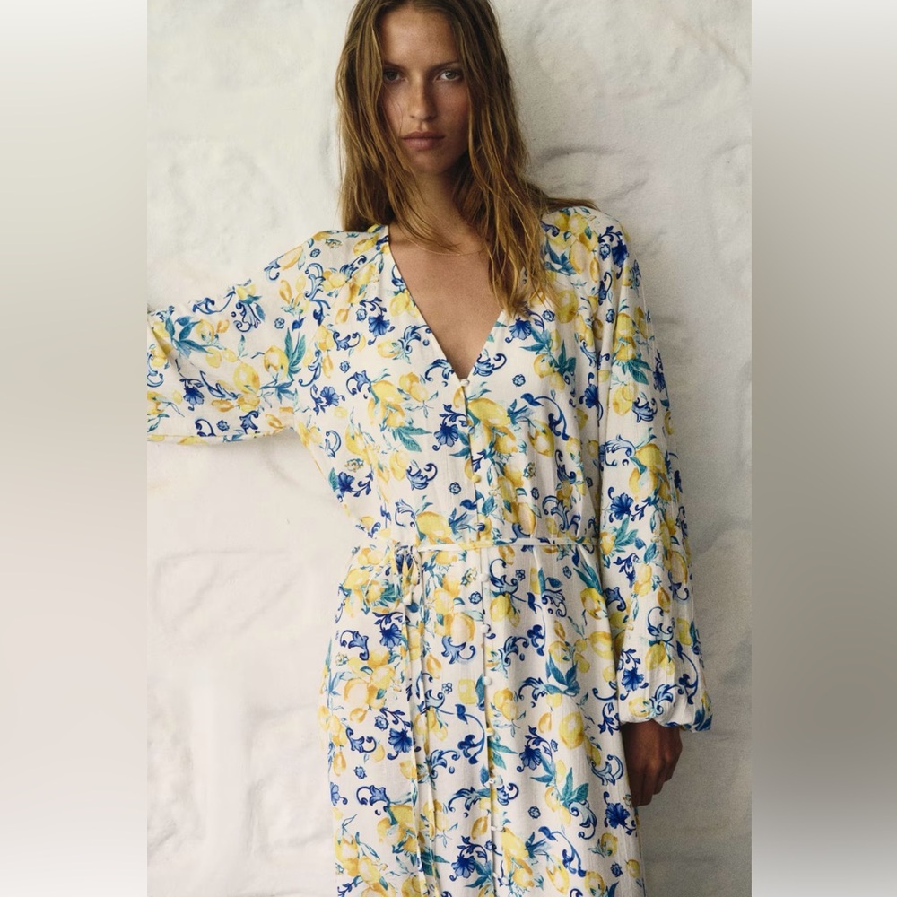 H&M Floral Print Long Sleeve Maxi Dress - Picture 2 of 6